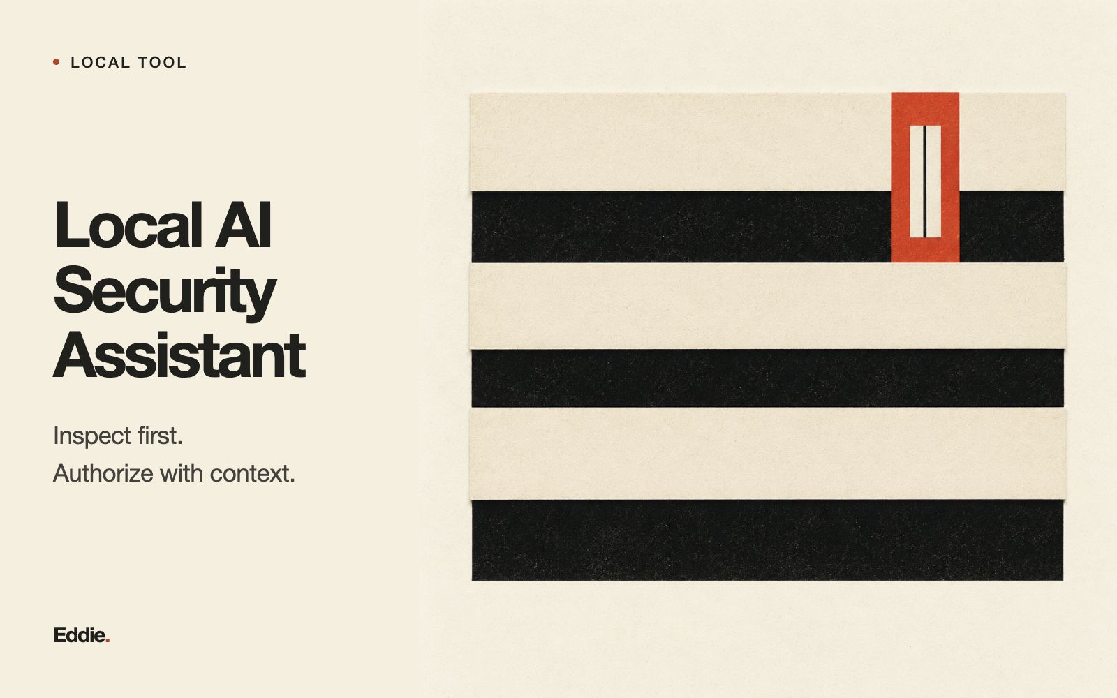 Concept illustration for the Local AI Security Assistant, not an application screenshot; no real project findings are shown.